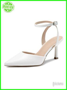 Closed Pointed Toe 3 Inch High Heels Ankle Strap Stiletto Heel Wedding Party